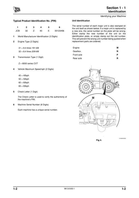 JCB 8280, 8310 Fastrac Service Manual