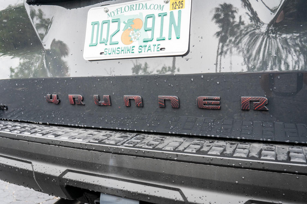 2025 Toyota 4RUNNER Topographic Rear Tailgate Liftgate Letter Overlays 6th Generation 6th Gen