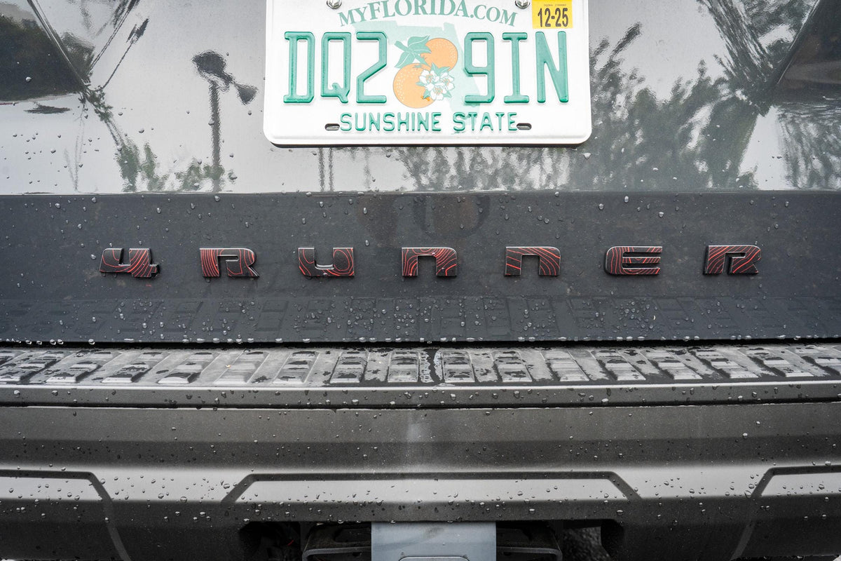 2025 Toyota 4RUNNER Topographic Rear Tailgate Liftgate Letter Overlays 6th Generation 6th Gen