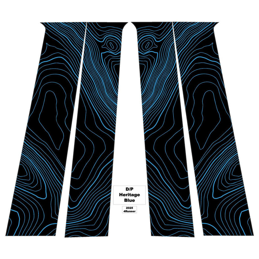 2025 Toyota 4Runner Topographic Map B Pillar Overlays Decals Stickers Graphics 6th Generation 2026