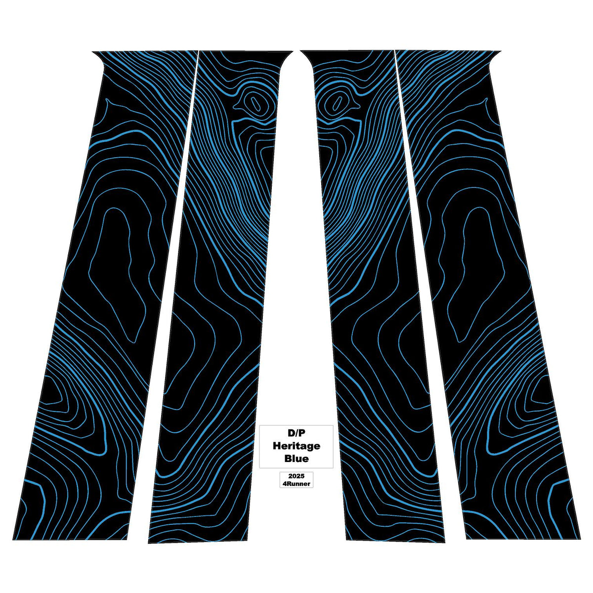 2025 Toyota 4Runner Topographic Map B Pillar Overlays Decals Stickers Graphics 6th Generation 2026