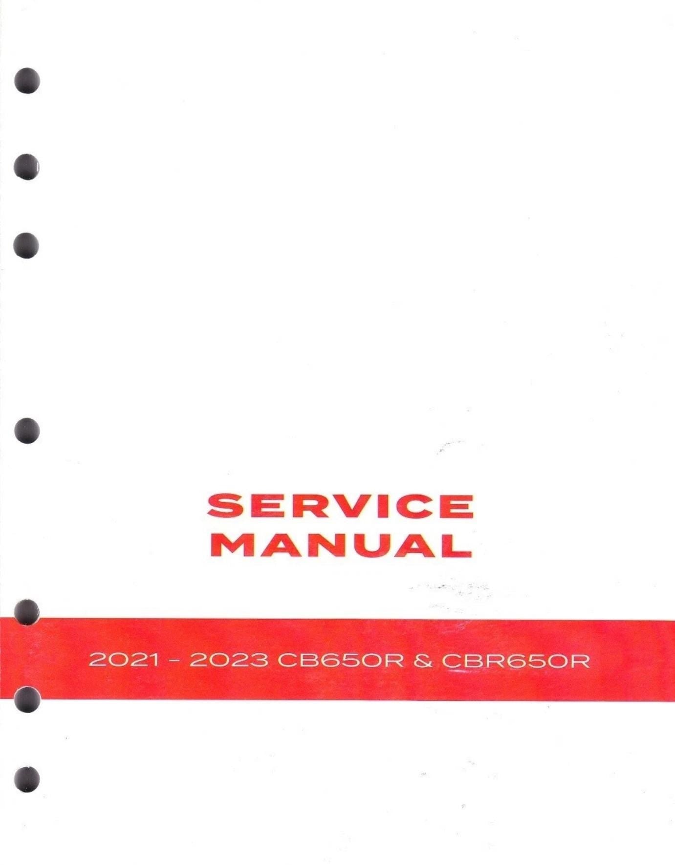 2021-2023 Honda CB650R & CBR650R Factory Service Shop Repair Manual