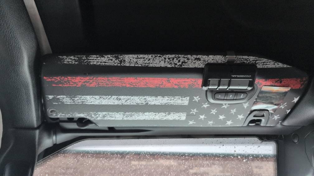 For Jeep Wrangler JL / Gladiator JT American Flag Sun Visor Overlay 2018 2019 2020 2021 2022 2023 2024 2025 2026