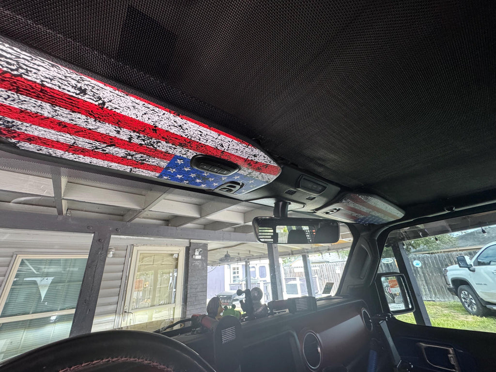 For Jeep Wrangler JL / Gladiator JT American Flag Sun Visor Overlay 2018 2019 2020 2021 2022 2023 2024 2025 2026