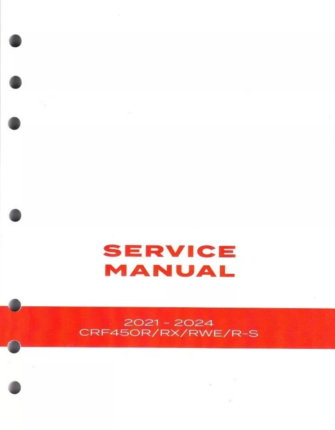 2021-2024 OEM Honda CRF450R/RX/RWE/Rs Factory Service Shop Repair Manual