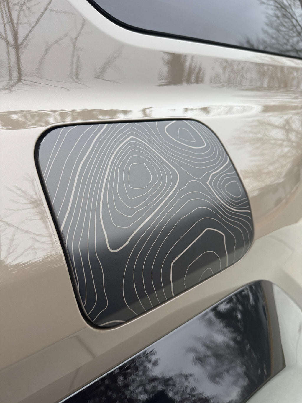 2025 Toyota 4Runner Topographic Fuel Door Overlay Decal for 6th Generation 4Runner