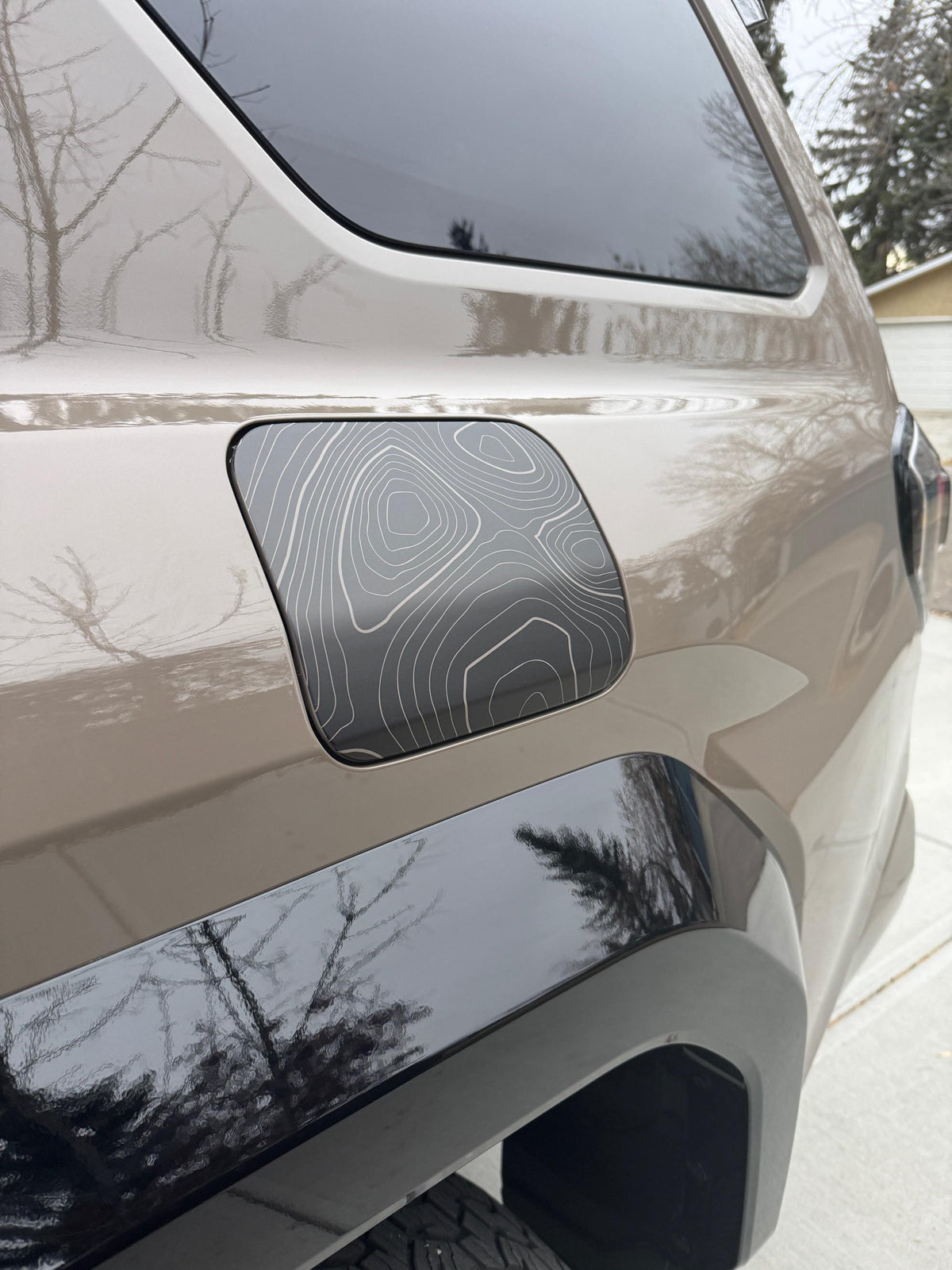 2025 Toyota 4Runner Topographic Fuel Door Overlay Decal for 6th Generation 4Runner