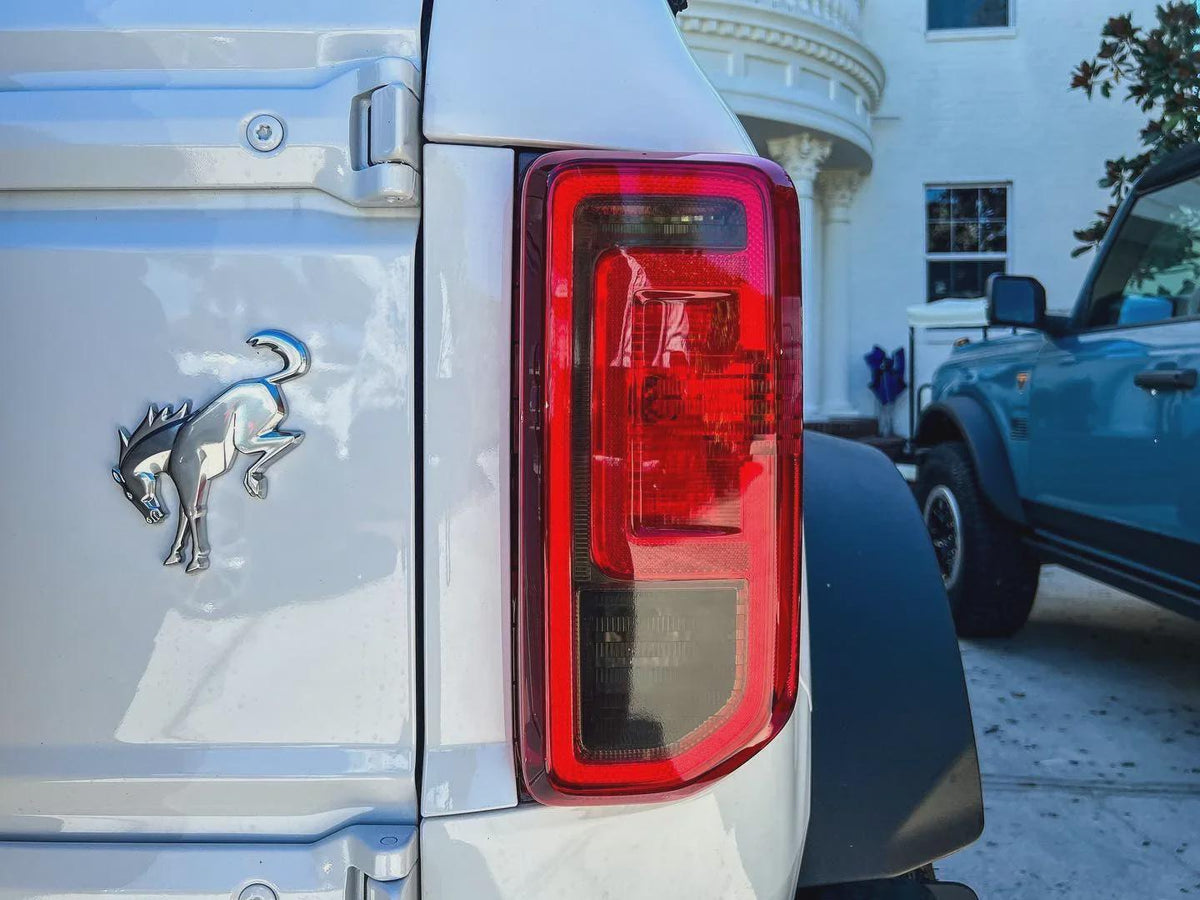 2021+ Bronco Smoked Tail Light Overlay For HALOGEN Tails 2022 2023 2024 2025 2026