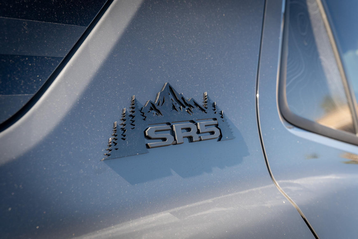 SR5 Black Acrylic Mountain Emblem V2 for 2025 Toyota 4Runner 6th Generation Pillars