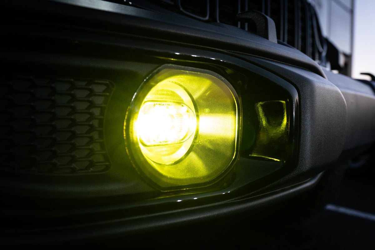Yellow / Amber Fog Light Lenses for 2024 Jeep Wrangler JL Gladiator JT Plastic Bumpers