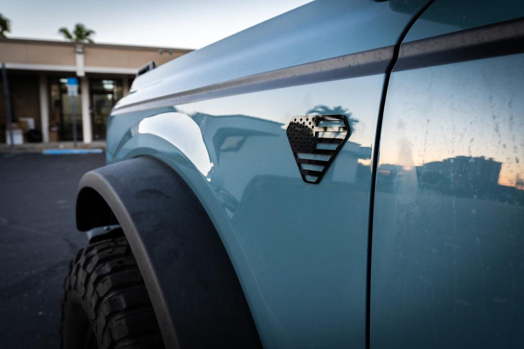 Badlands Shape American Flag Fender Emblem for 2021 Ford Bronco 2022 2023 2024 2025 2026