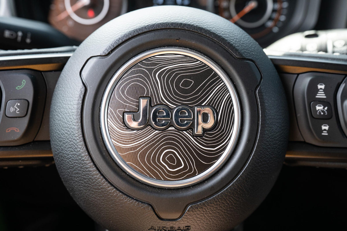 For Jeep Wrangler JL / Gladiator JT Topographic Steering Wheel Overlay Protectors