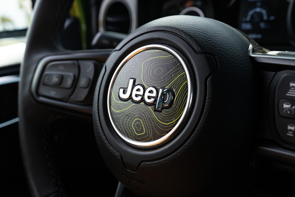 For Jeep Wrangler JL / Gladiator JT Topographic Steering Wheel Overlay Protectors
