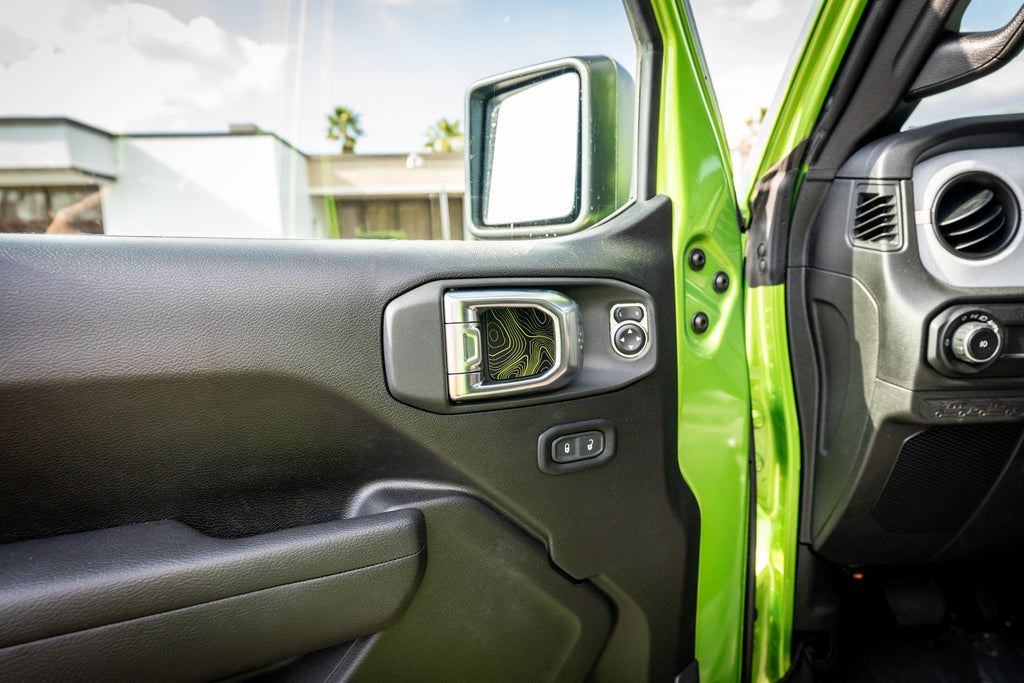 For Jeep Wrangler JL/Gladiator JT Topographic Interior Door Cup Overlay Protectors