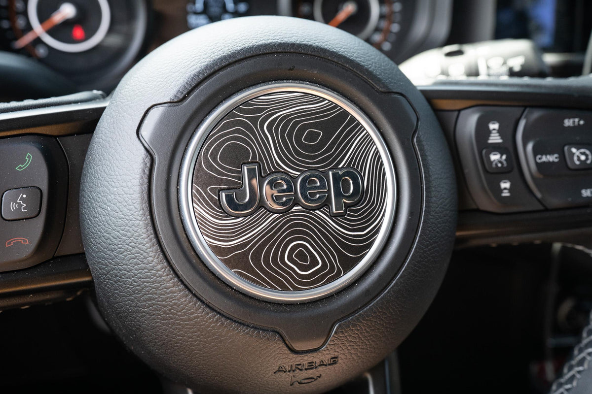 For Jeep Wrangler JL / Gladiator JT Topographic Steering Wheel Overlay Protectors