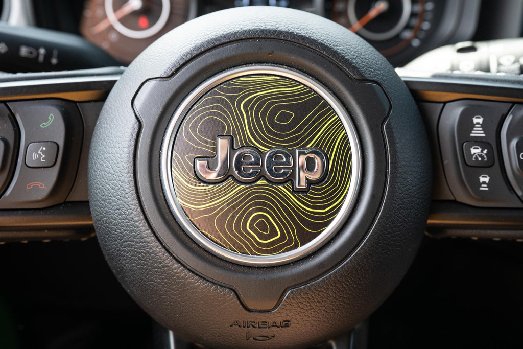 For Jeep Wrangler JL / Gladiator JT Topographic Steering Wheel Overlay Protectors