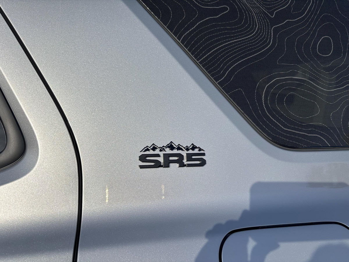 Black Acrylic Mountain Emblems for 2025 Toyota 4Runner 6th Generation Pillars 2024 Tacoma 4th Gen